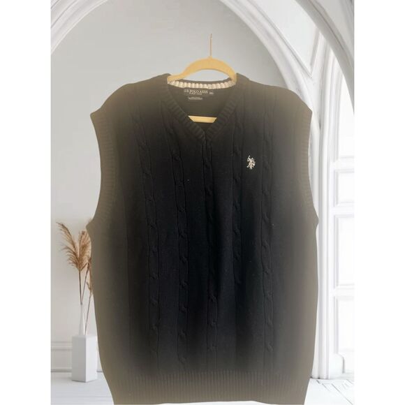 ✨U.S. Polo Assn. Men's Sweater Black Sz 2X Vest✨ - Picture 2 of 6